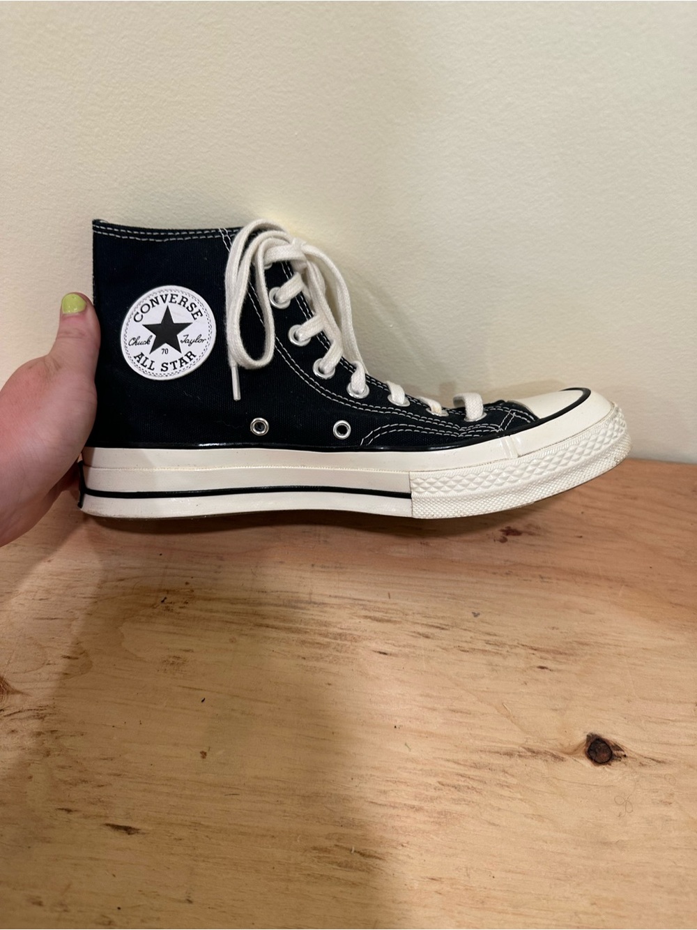 Converse Chuck 70 Black Lace Up Unisex Hightop Sneakers Mens 7 Ladies 9 - Picture 6 of 11
